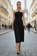 Front Knot Detail Midi Dress