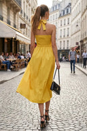 Front Knot Detail Midi Dress