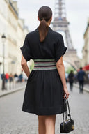 Multi-Color Waist Embo Dress