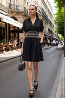 Multi-Color Waist Embo Dress