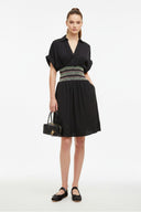 Multi-Color Waist Embo Dress