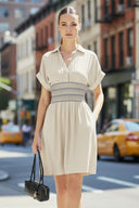 Multi-Color Waist Embo Dress