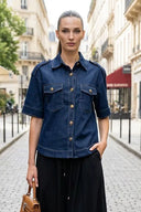 Oversized Half Sleeve Denim Jacket