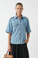 Oversized Half Sleeve Denim Jacket