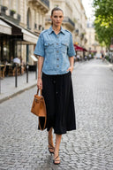 Oversized Half Sleeve Denim Jacket