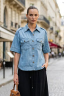 Oversized Half Sleeve Denim Jacket