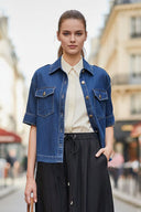 Oversized Half Sleeve Denim Jacket