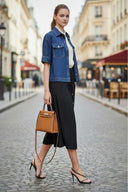 Oversized Half Sleeve Denim Jacket