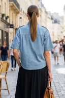 Oversized Half Sleeve Denim Jacket