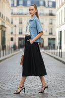 Oversized Half Sleeve Denim Jacket