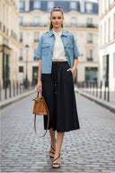 Oversized Half Sleeve Denim Jacket