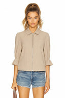 3/4 Sleeve Zip Up Jacket