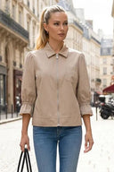 3/4 Sleeve Zip Up Jacket