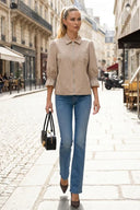 3/4 Sleeve Zip Up Jacket