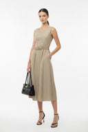 Belt Detail Midi Dress