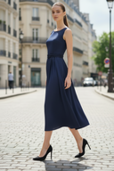 Belt Detail Midi Dress