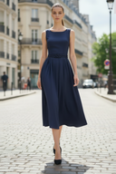 Belt Detail Midi Dress