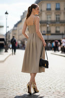 Button Detail Midi Dress