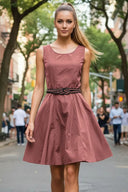 Flare Dress with Twisted Rope Belt