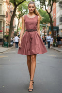 Flare Dress with Twisted Rope Belt