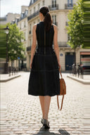 WAIST SMOCKED MIDI DRESS