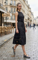 WAIST SMOCKED MIDI DRESS