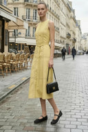 WAIST SMOCKED MIDI DRESS