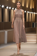 Cross Front Strap Midi Dress