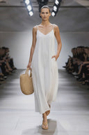POM-POM MAXI SLEEVELESS DRESS