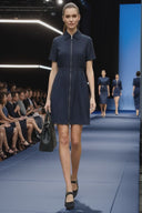 Short Sleeve Zip Up Dress