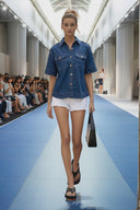 Oversized Half Sleeve Denim Jacket