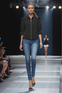 3/4 Sleeve Zip Up Jacket