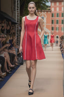 BLANKET STITCH SLEEVELESS MINI DRESS