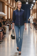 3/4 Sleeve Zip Up Jacket