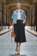 Oversized Half Sleeve Denim Jacket