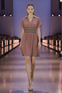 Multi-Color Waist Embo Dress