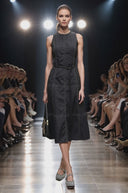 WAIST SMOCKED MIDI DRESS