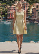 BLANKET STITCH SLEEVELESS MINI DRESS