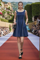 BLANKET STITCH SLEEVELESS MINI DRESS