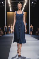 Button Detail Midi Dress