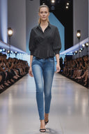 Dart Detail 3/4 Sleeve Button Down Blouse