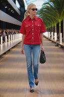 Oversized Half Sleeve Stitch Jacket