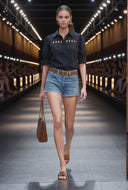 Button Detail Yoke Blouse