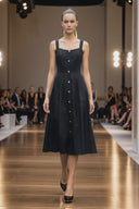 Button Detail Midi Dress