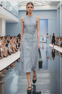 WAIST SMOCKED MIDI DRESS