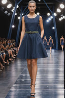 Flare Dress with Twisted Rope Belt